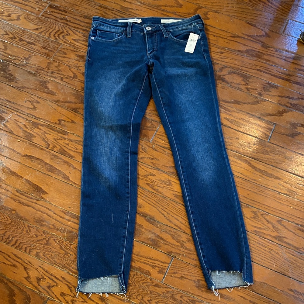 Anthropologie Indigo Skinny Jeans with Raw Hem